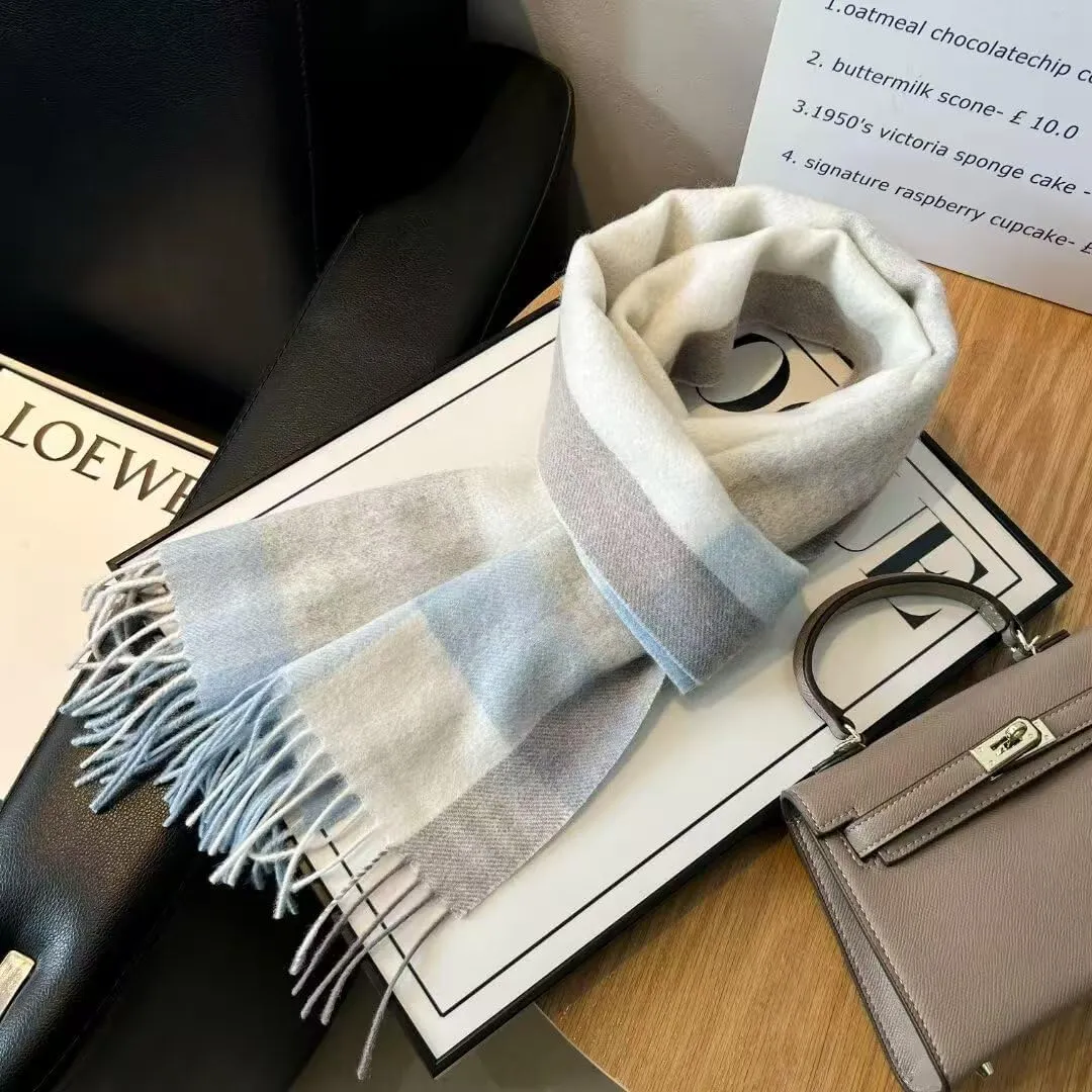 100 Australian Wool Scarf Knitted Soft Warm Neckwear for Women and Men