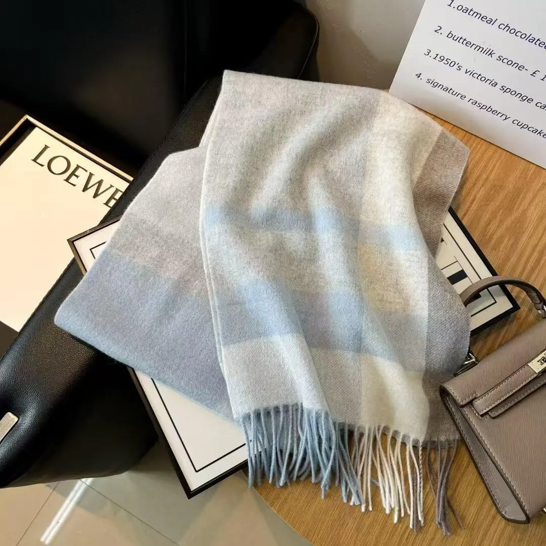 100 Australian Wool Scarf Knitted Soft Warm Neckwear for Women and Men