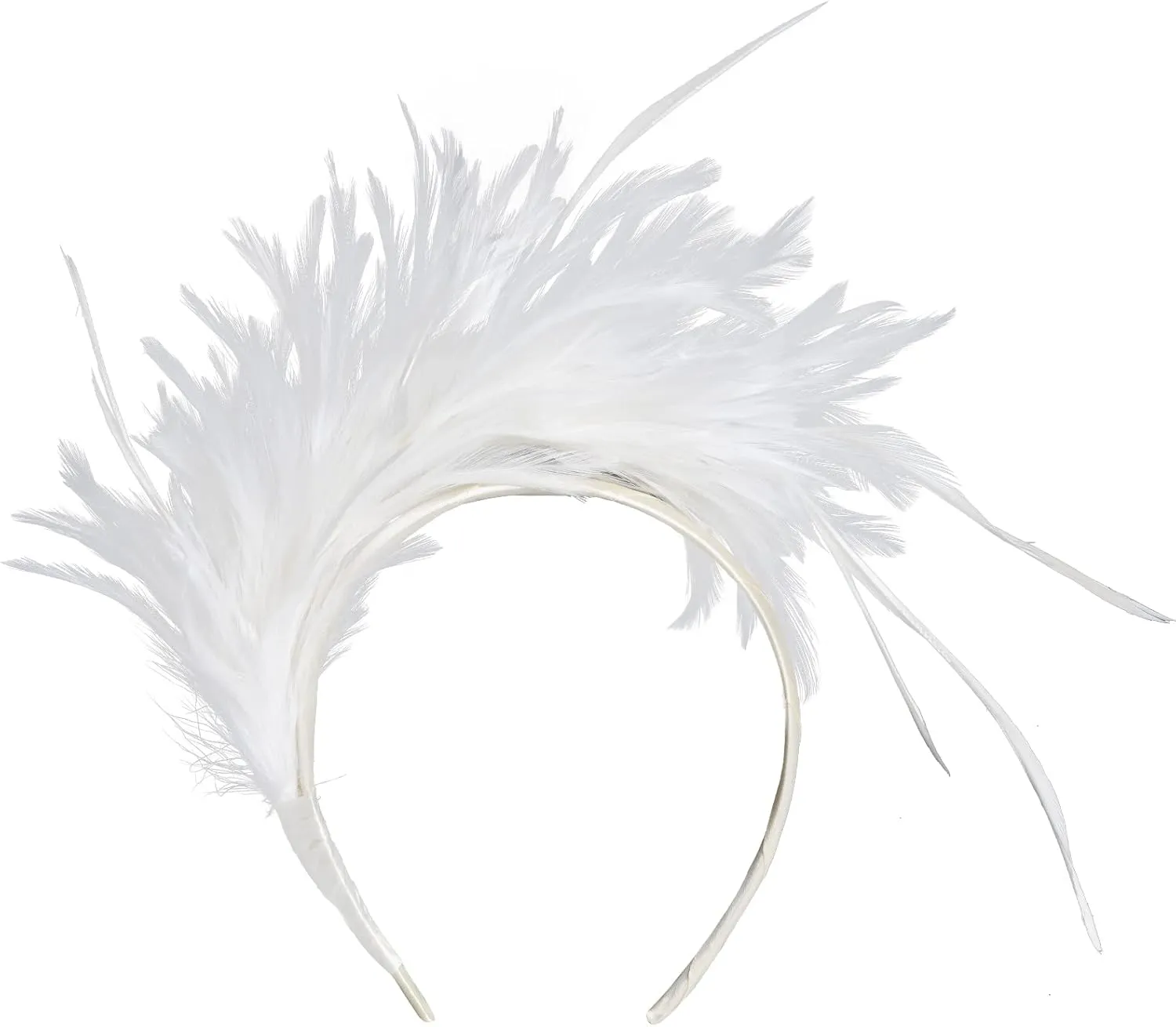 1920s Feathers Fascinator Headband 50s Prom Queen Headpiece for Women Cocktail Wedding Tea Party Gatsby