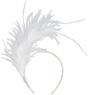 1920s Feathers Fascinator Headband 50s Prom Queen Headpiece for Women Cocktail Wedding Tea Party Gatsby