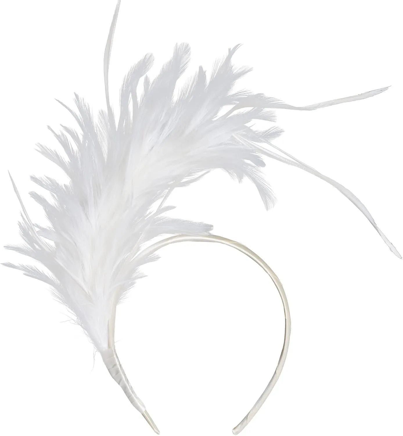1920s Feathers Fascinator Headband 50s Prom Queen Headpiece for Women Cocktail Wedding Tea Party Gatsby