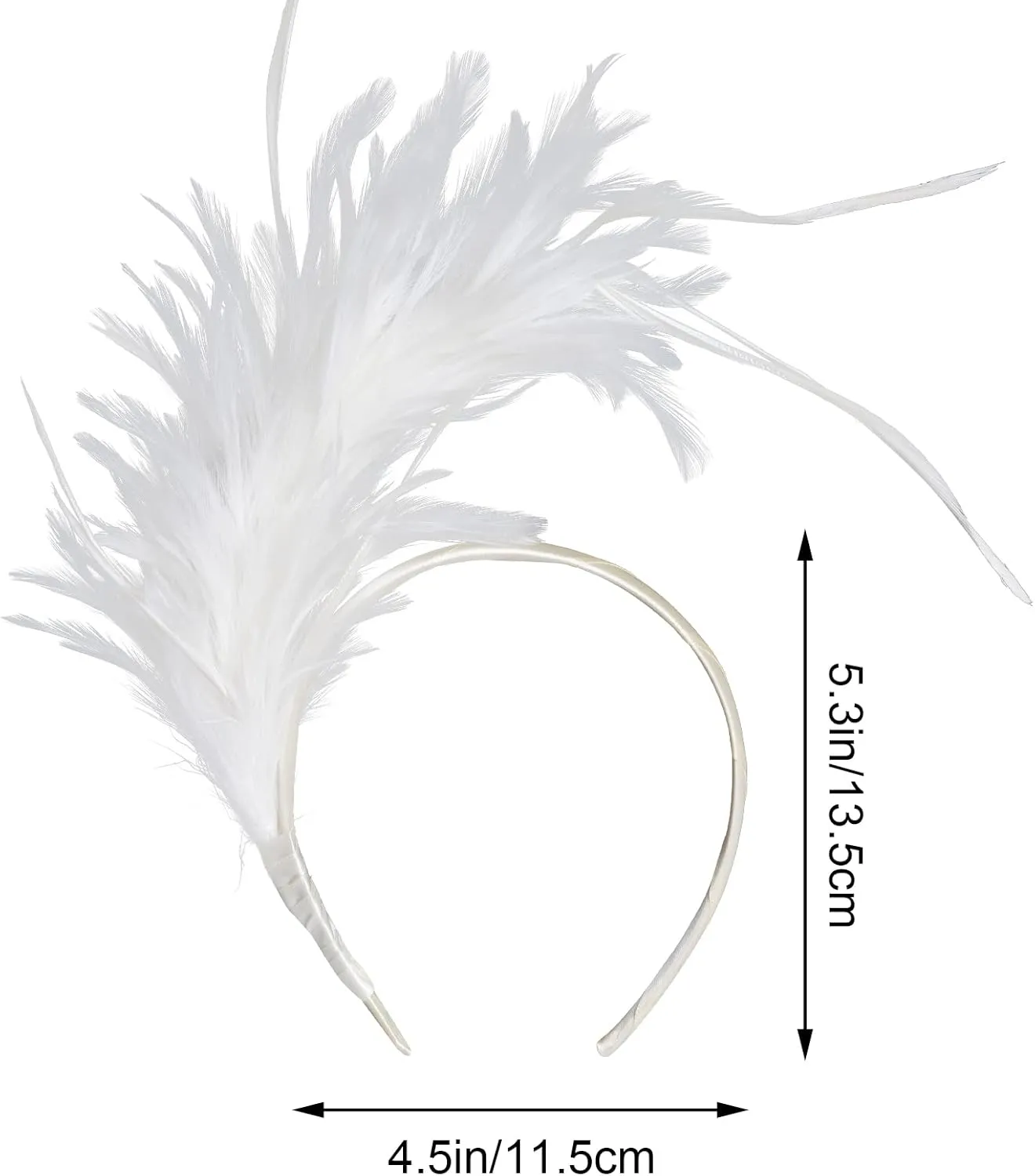 1920s Feathers Fascinator Headband 50s Prom Queen Headpiece for Women Cocktail Wedding Tea Party Gatsby