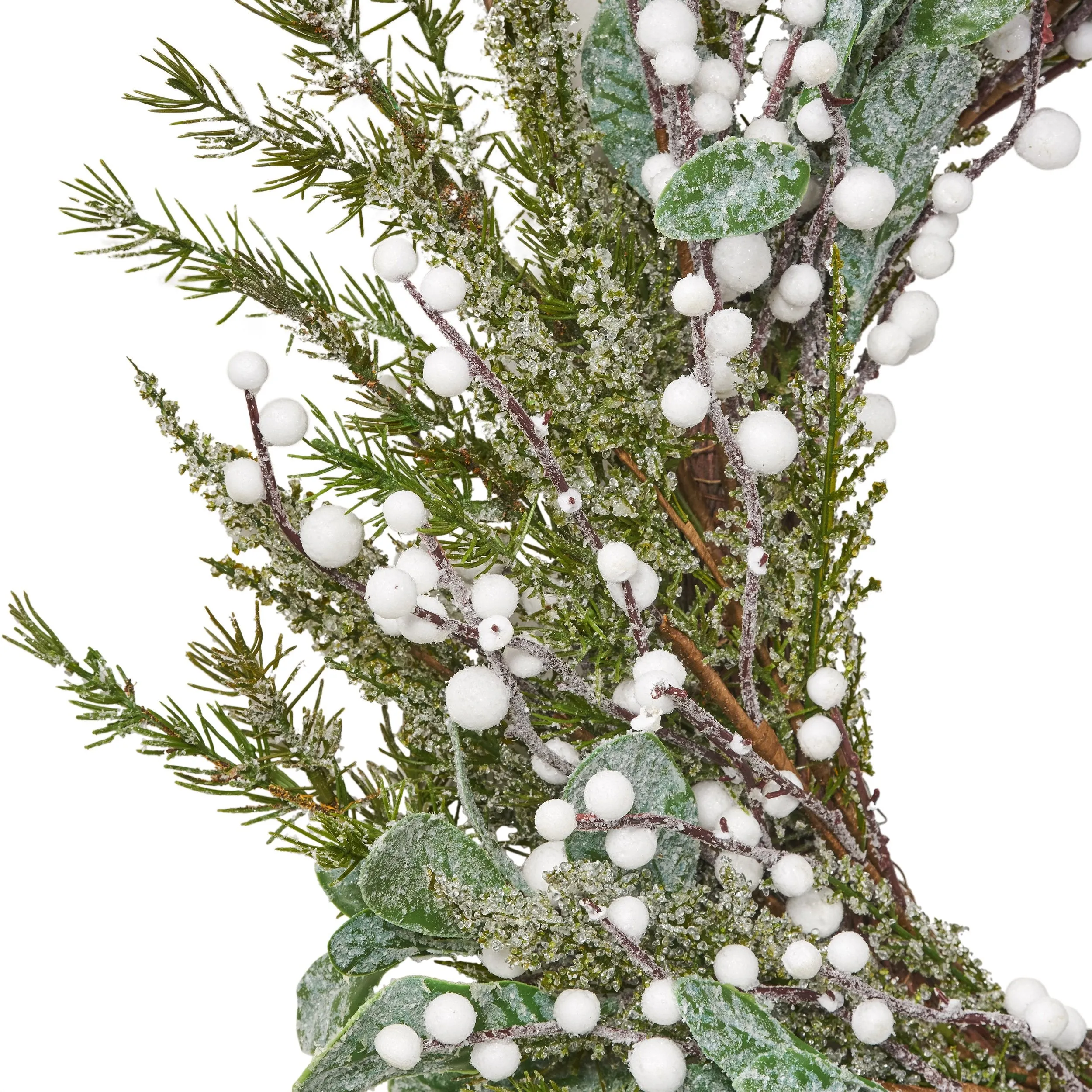 28" Artificial Wreath with White Berries - NH470413