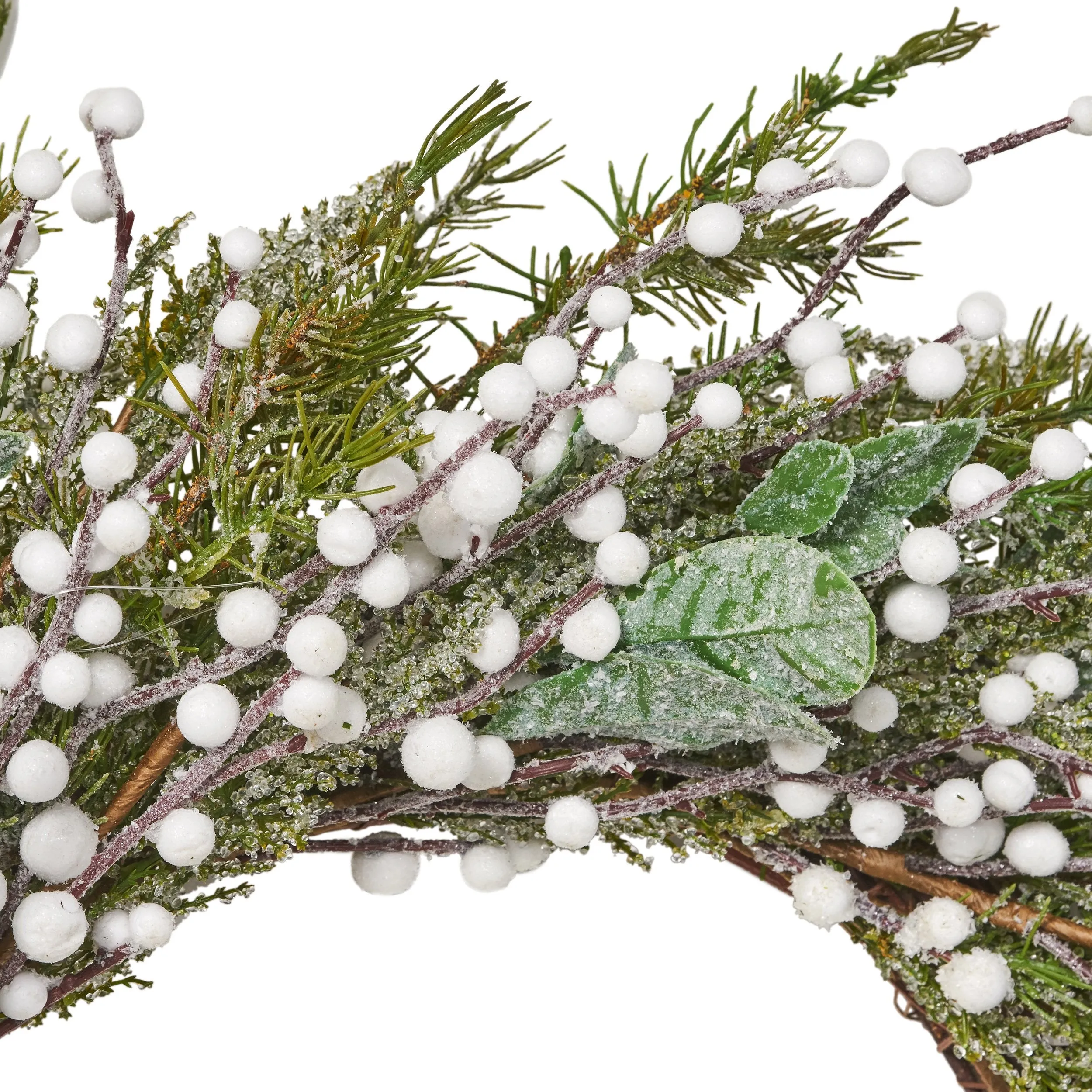 28" Artificial Wreath with White Berries - NH470413