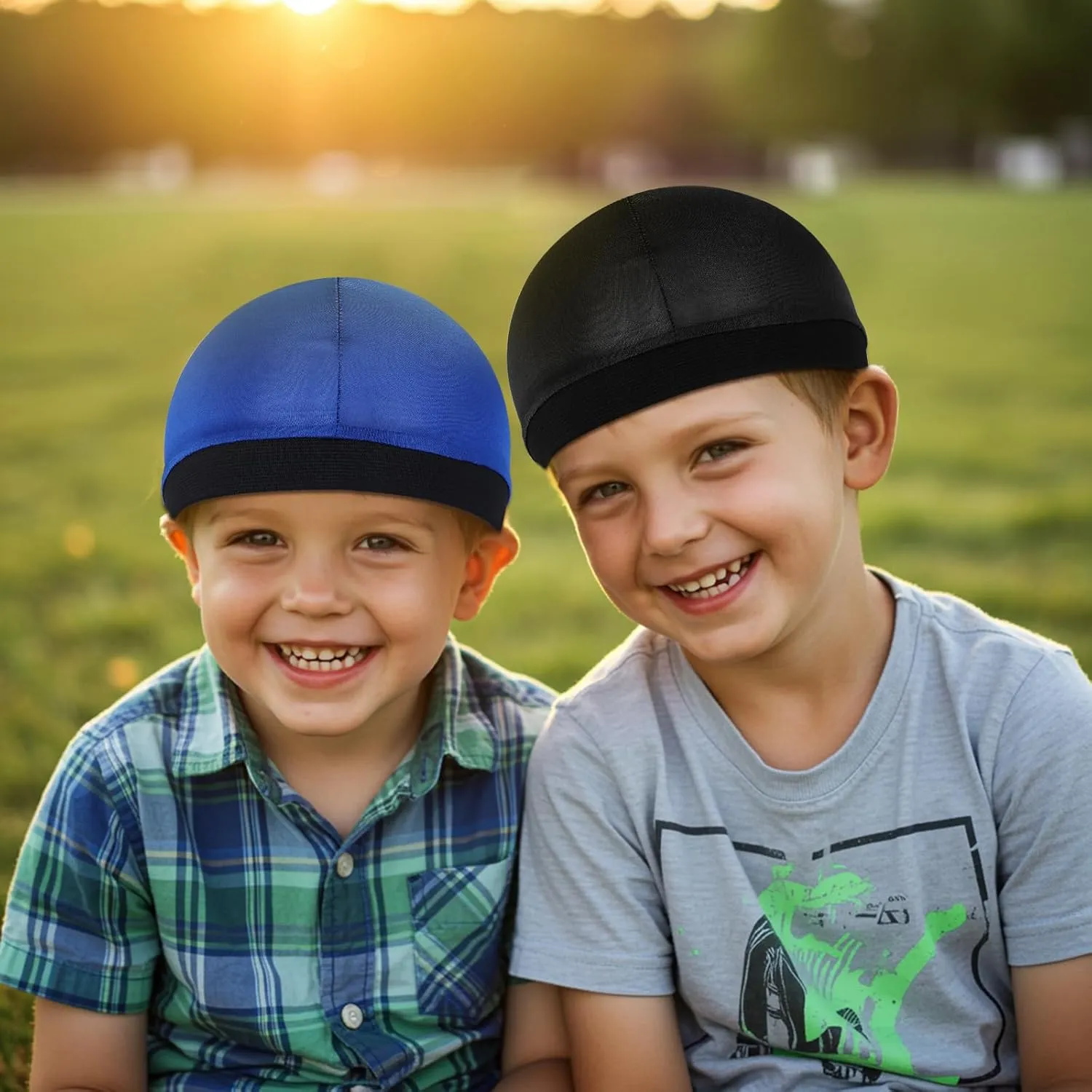 6 Pcs Kids Satin Wave Caps Boo Boo Cap Baby Wave Caps Kids Stocking Cap for Boys Girls