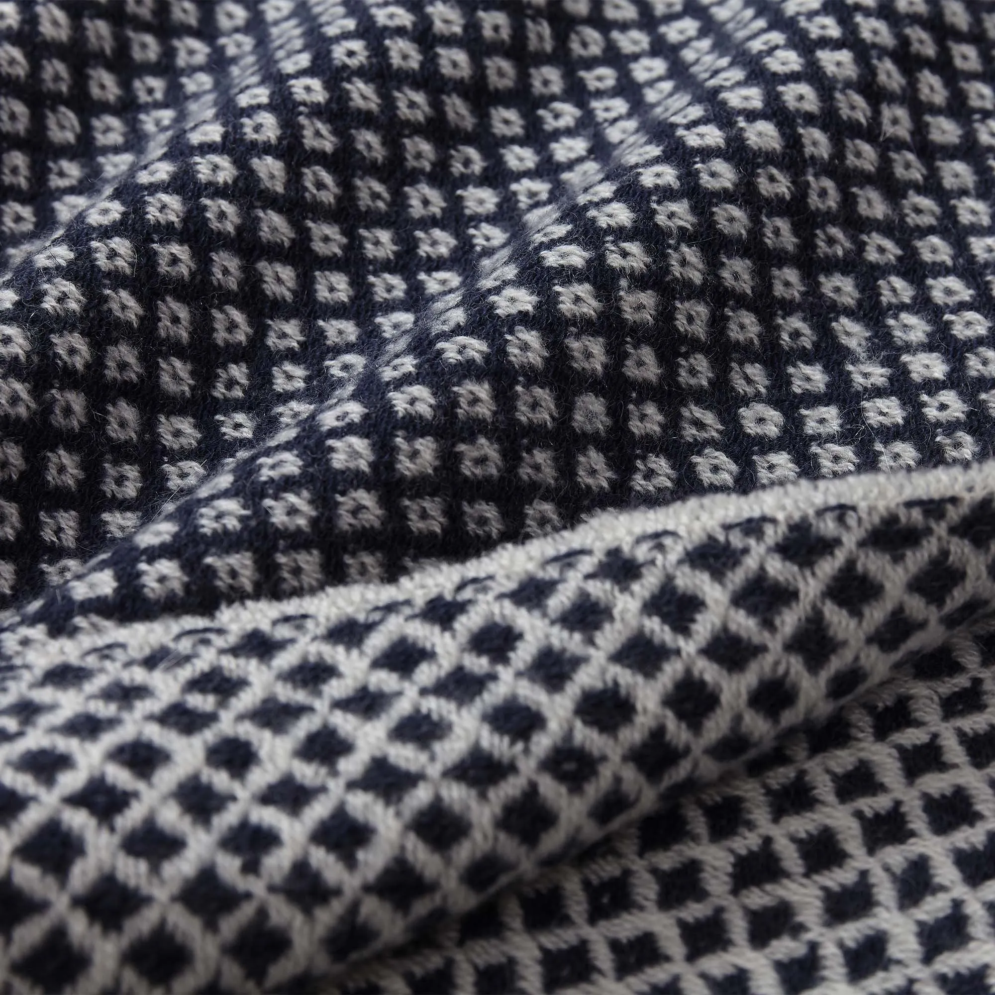 Alashan Cashmere Blanket [Midnight blue/Cream]