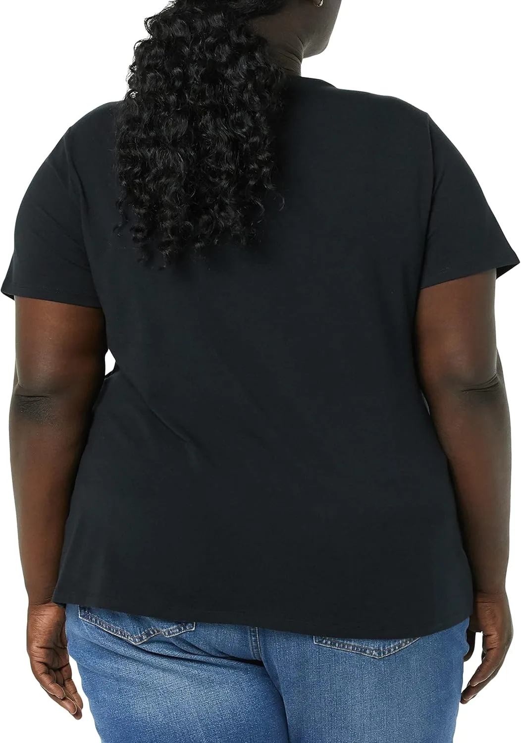 Amazon Essentials Women's Plus Size Short-Sleeve V-Neck T-Shirt, Multipacks