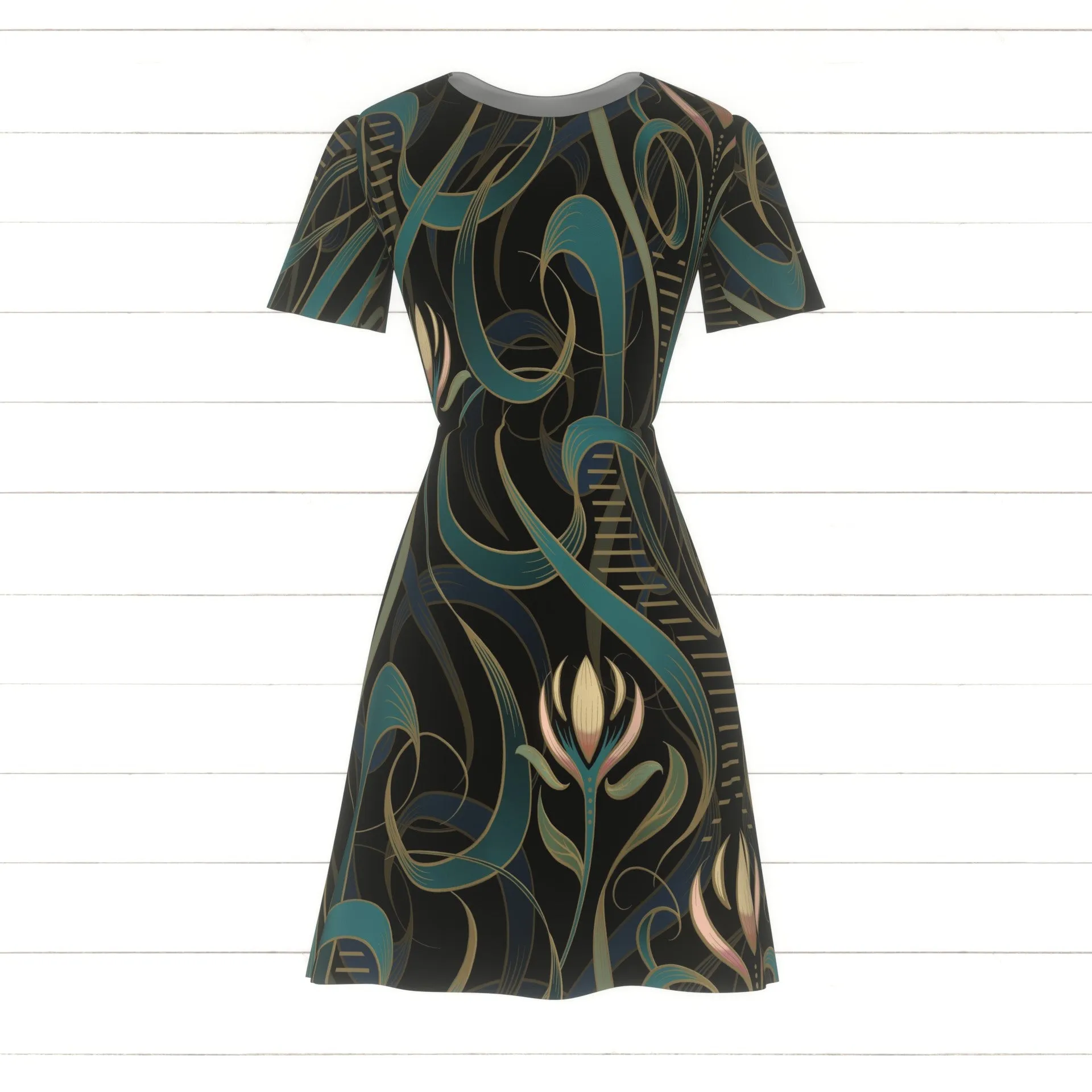Art Nouveau French Waltz | Jewel Green   Black
