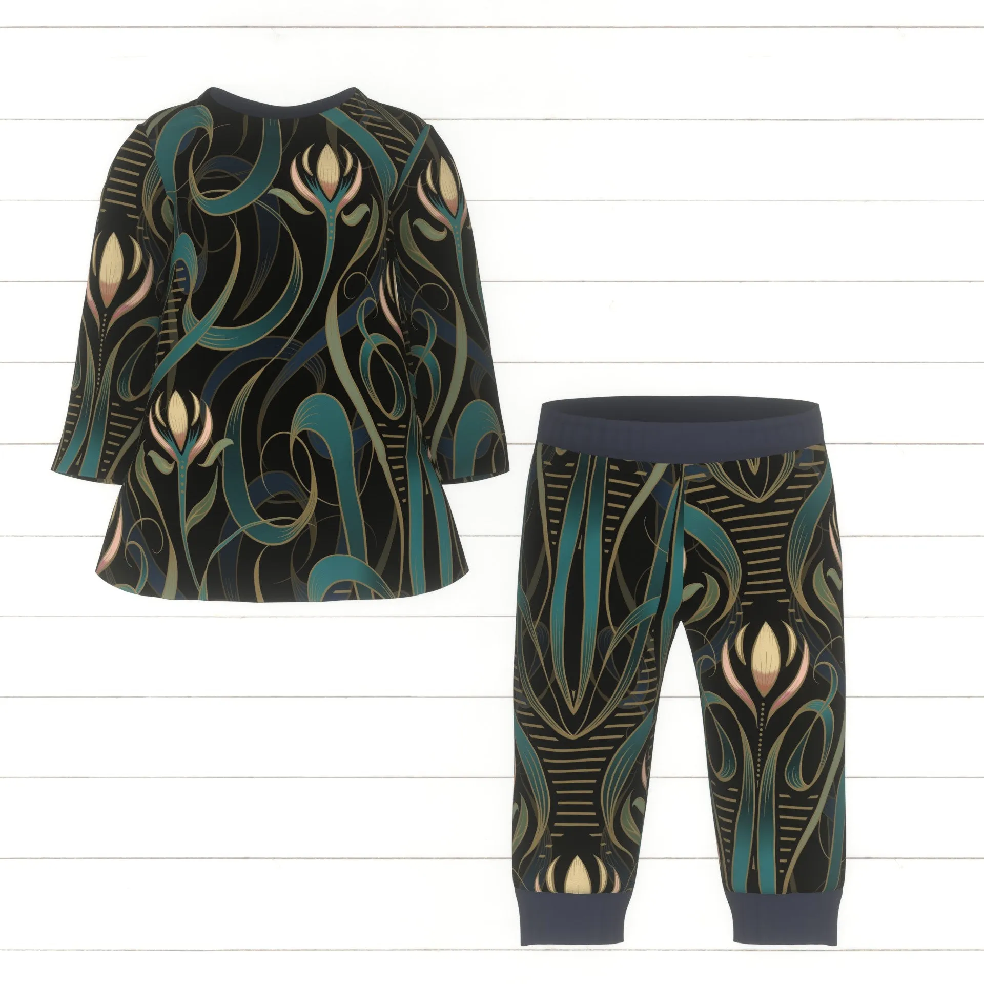 Art Nouveau French Waltz | Jewel Green   Black