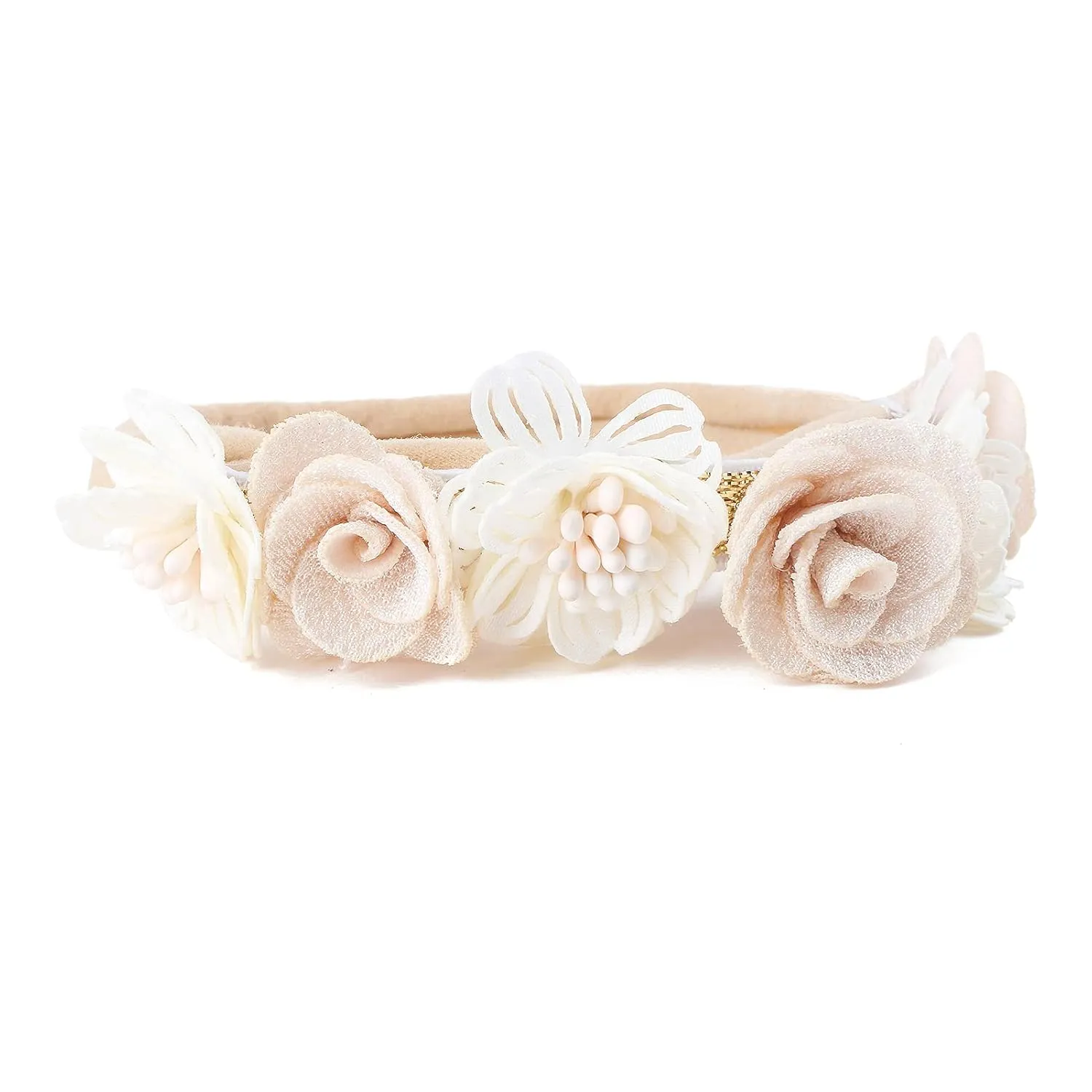 Baby Girl Floral Headband Nylon Flower Crown Elastic Hairband 3pcs Hair Accessories Gift for Girls (30#)