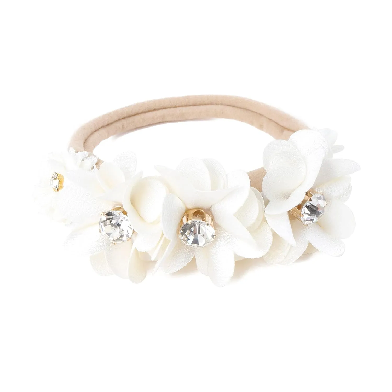 Baby Girl Floral Headband Nylon Flower Crown Elastic Hairband 3pcs Hair Accessories Gift for Girls (33#)