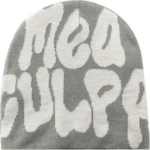 Beanie Y2k Hat MEA Culpa Graphic Beanies Design Winter Warm Hats Knit Skull Cap for Men Women