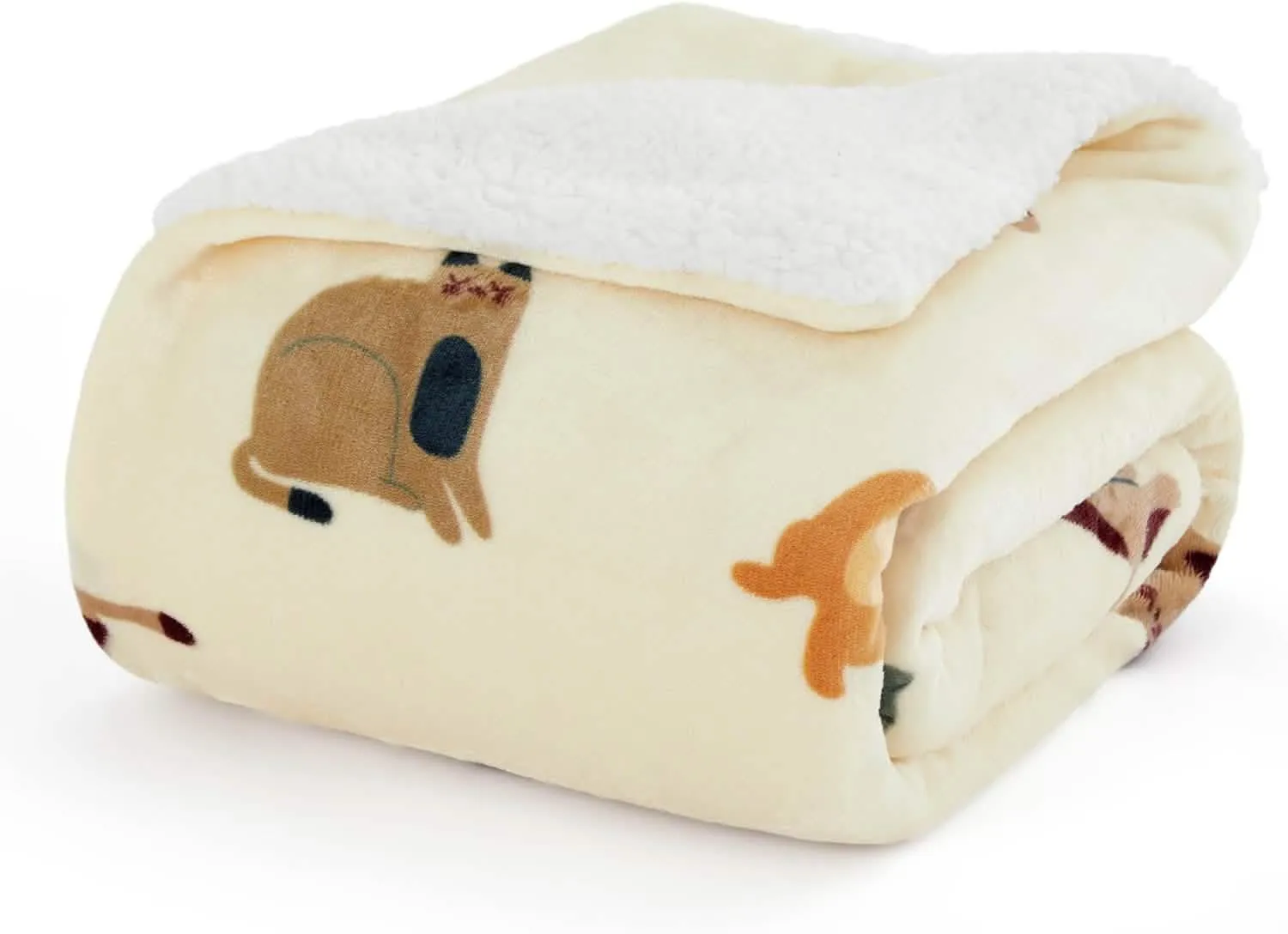 Bedsure Printed Throw Sherpa Blanket Print-cat
