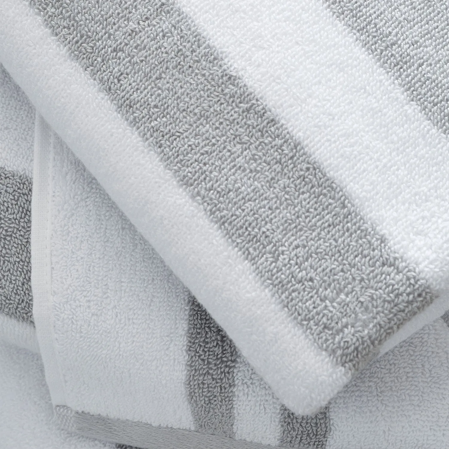 Bianca Reversible Stripe Grey Jacquard Towels