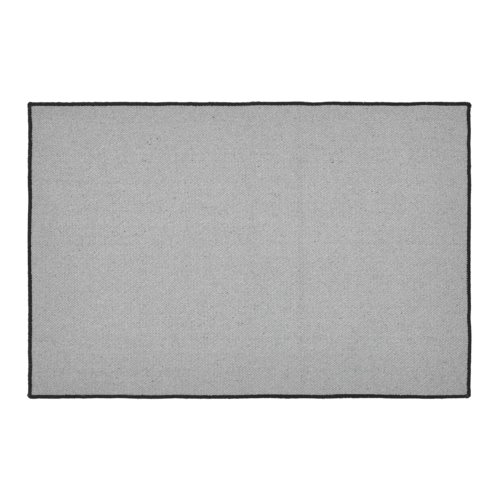 Black Check Welcome Polyester Rug Rect 24x36