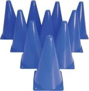 BlueDot Soccer Drill Cones Set of 10 - Blue Color Cones for Sports Training, Agility Field Marker, Football Drills, Indoor Outdoor Activity or Obstacle Course