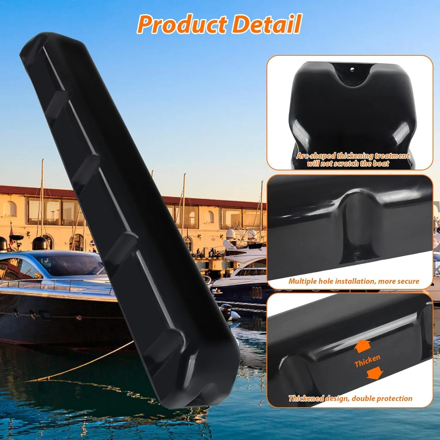 Boat Dock Fender with Screws,PVC Marine for Boat Dock Vertical Pole Post or Corner Dock(24 inch,38 inch,48 inch,72 inch,31.5 inch)