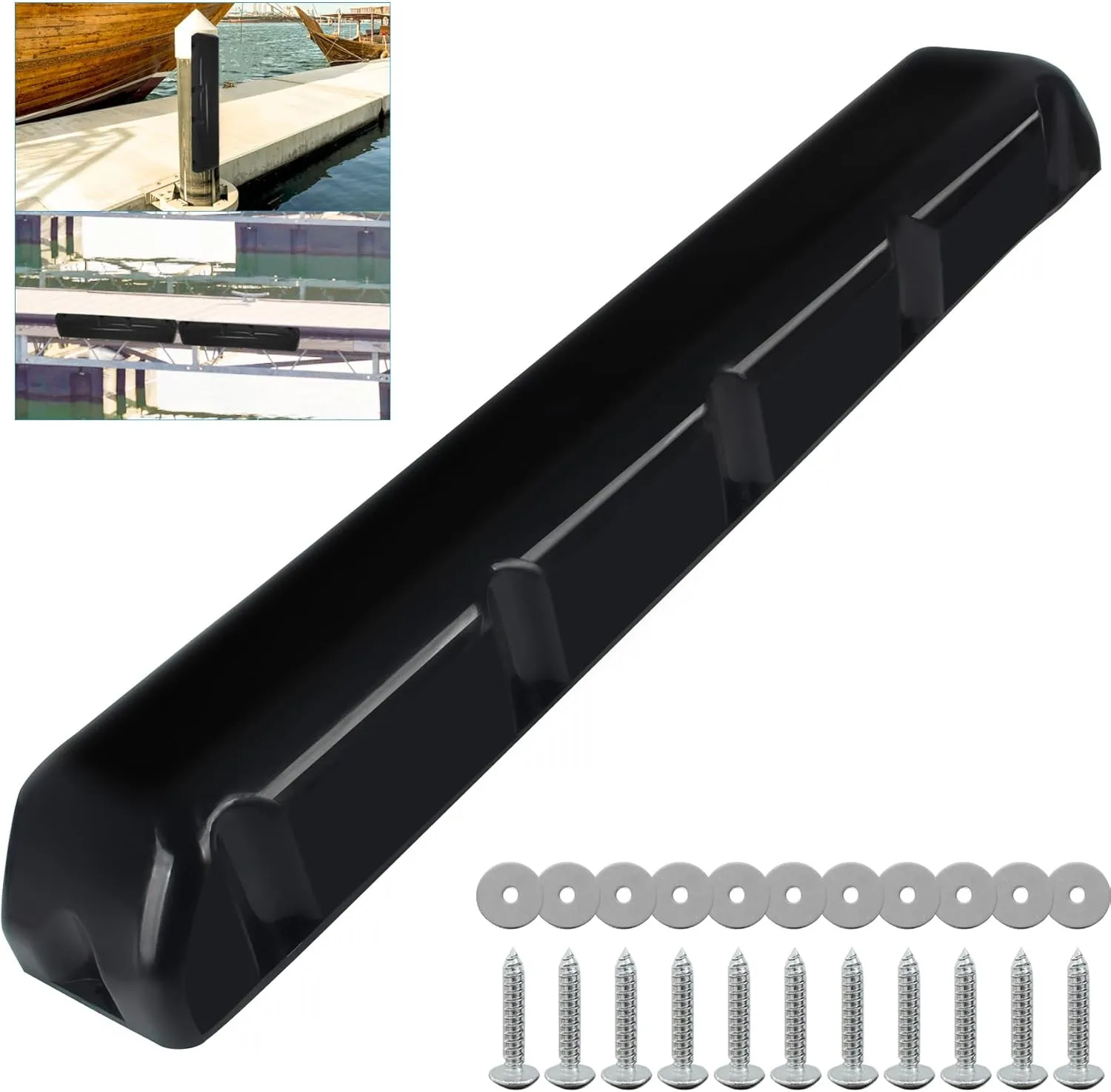 Boat Dock Fender with Screws,PVC Marine for Boat Dock Vertical Pole Post or Corner Dock(24 inch,38 inch,48 inch,72 inch,31.5 inch)
