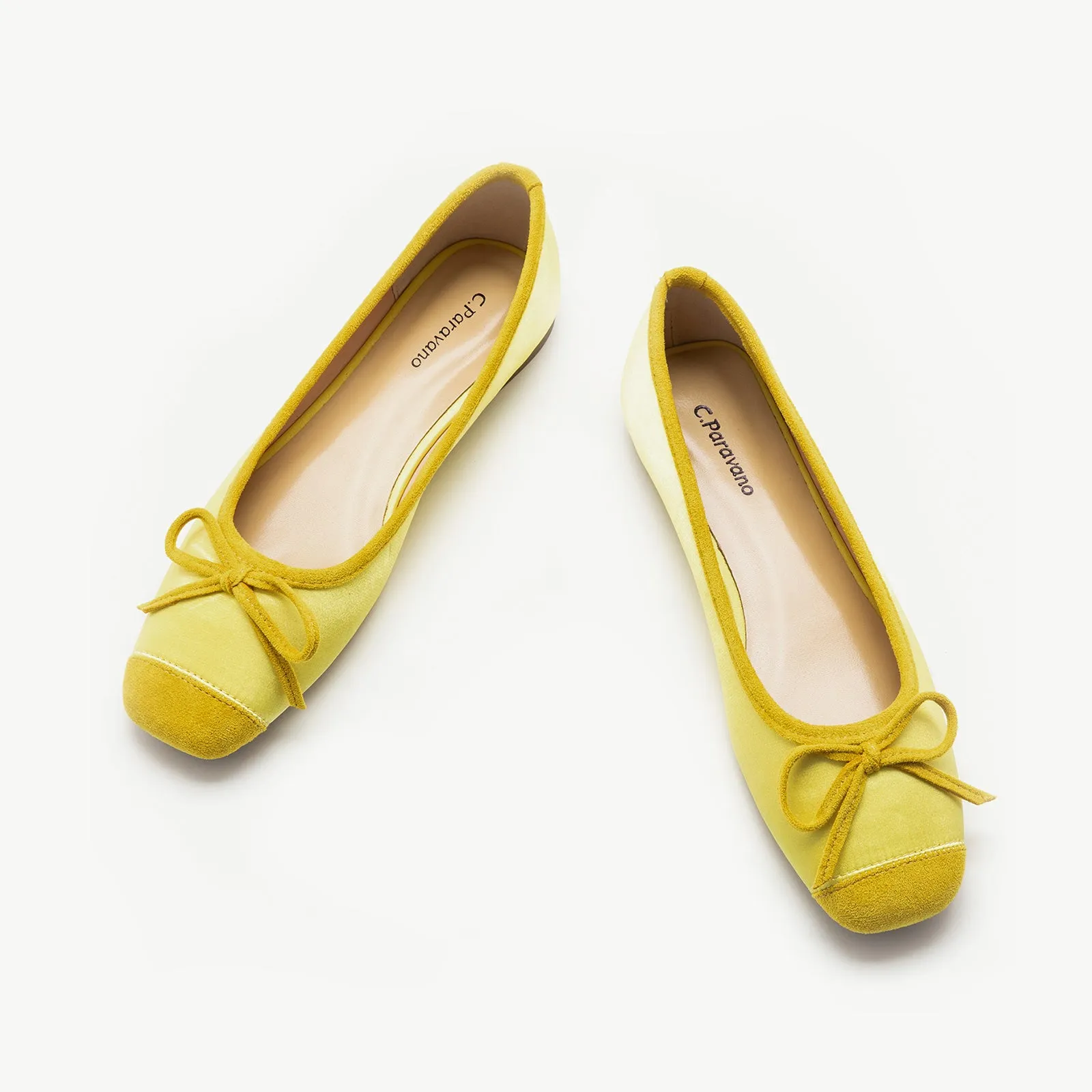 Cap-Toe Silk Ballet Flats (Elena)