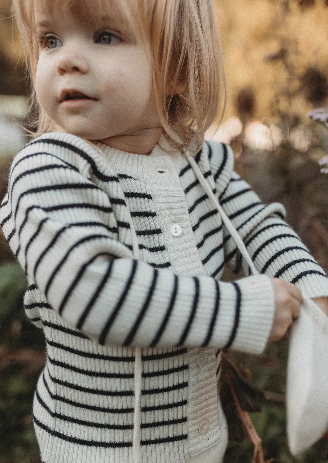 Cashmere Cardigan | Black/white