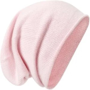 Cashmere Wool Slouchy Beanie for Women and Men, Knitted Winter Ski Cap