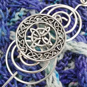 Celtic Circles Knot Shawl Pin - Charmed Silver