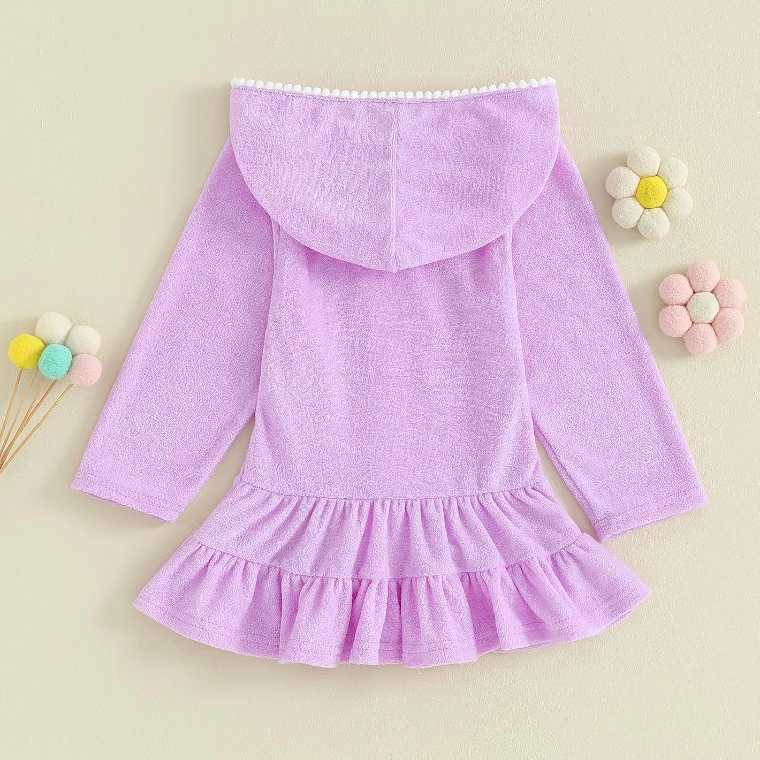 CIYCUIT Toddler Girls Swim Cover Up with Hood and Zipper
