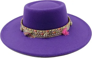 Classic Wholesale Fedora Hat Top Women's Men's White Flat Top Fedora Hat