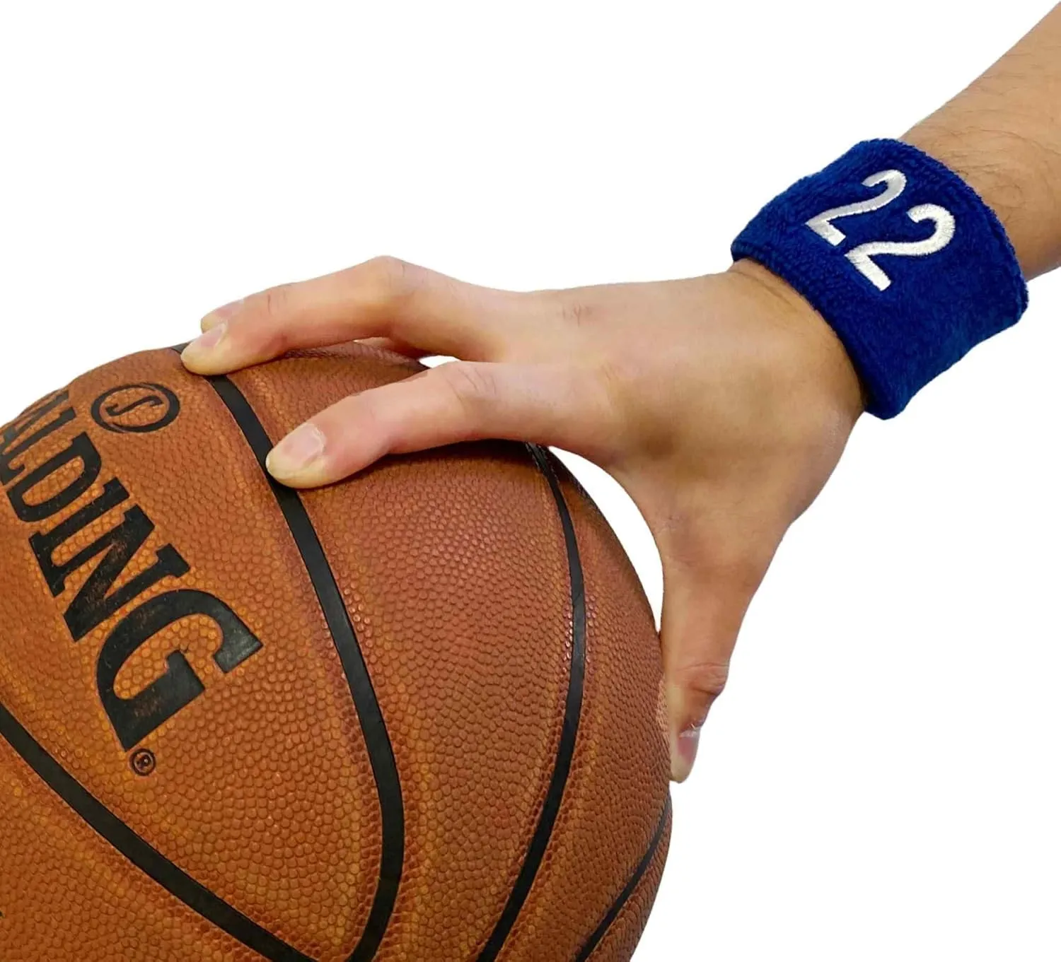 Couver Unisex Blue Sports/Athletic with Number Embroidery Sweat Wristband, One Size, 1 Piece