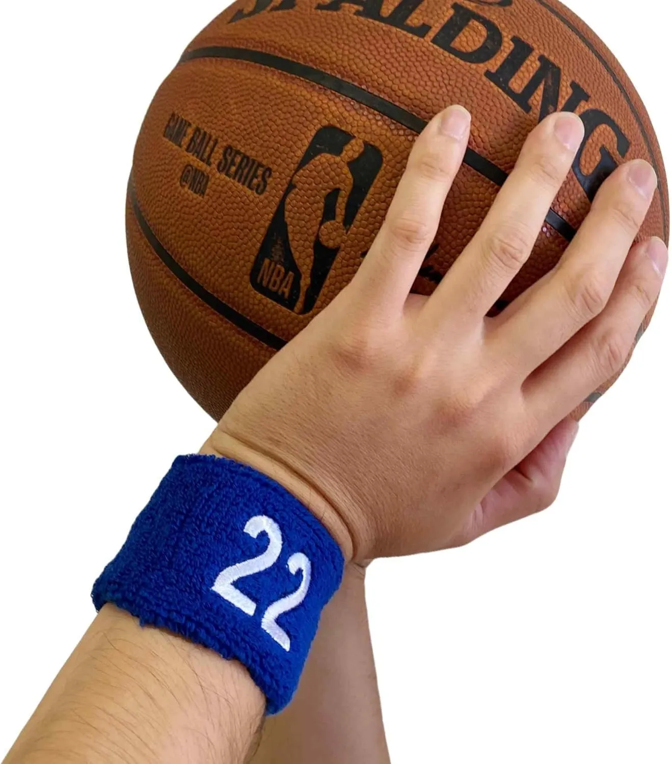 Couver Unisex Blue Sports/Athletic with Number Embroidery Sweat Wristband, One Size, 1 Piece