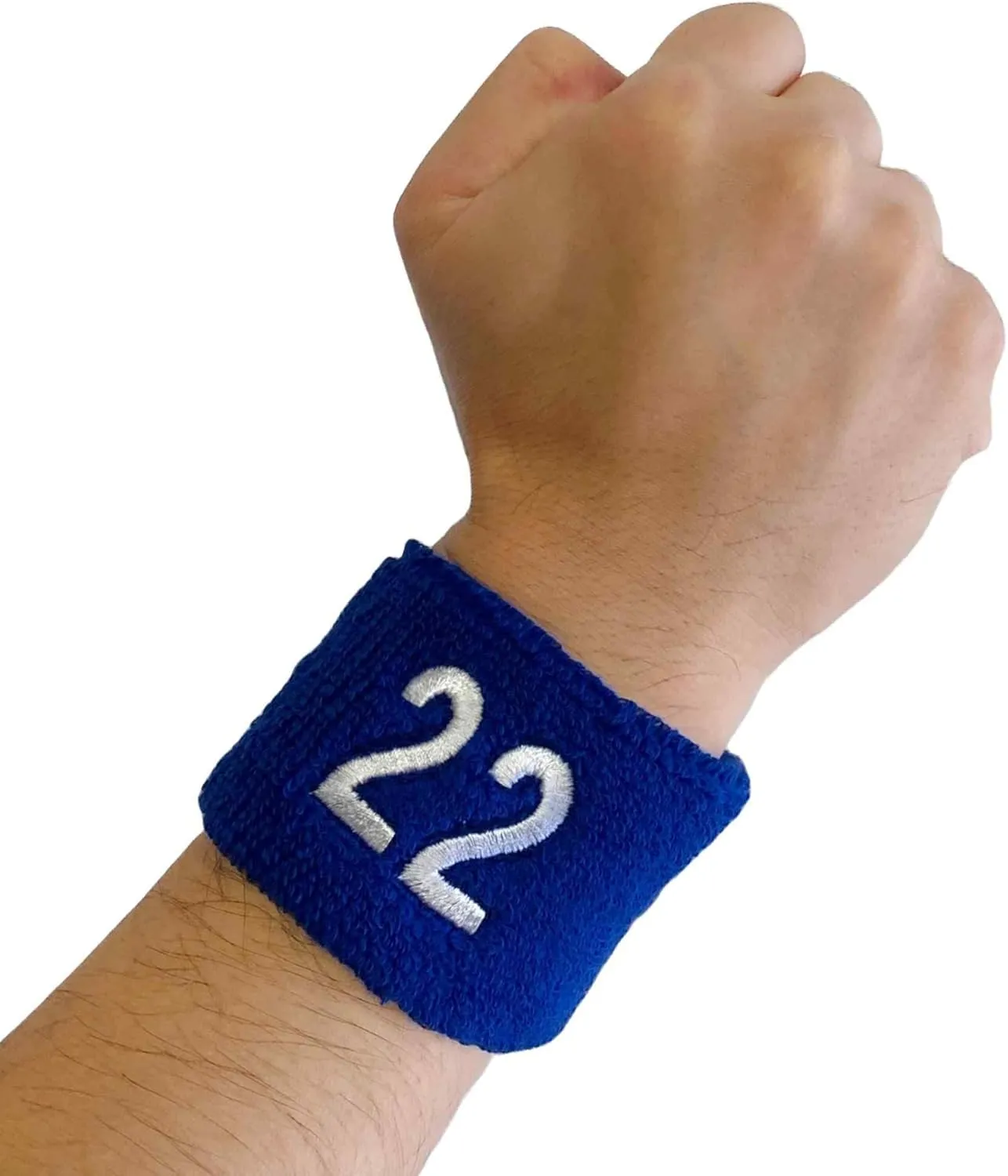 Couver Unisex Blue Sports/Athletic with Number Embroidery Sweat Wristband, One Size, 1 Piece