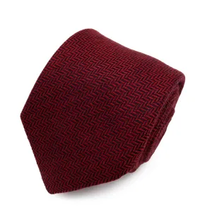 Cravatta in Cashmere - RED HERRINGBONE KASHMĪR