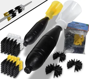 FSFF Stun Dart and Quivers .625 Bore Blowgun Big 103 Pack-50 Blunt Darts 50 Arrow Cones 3 quivers Whisper Stunner fletched Accurate High Visibility White and Yellow Cones FSFF Stun Darts