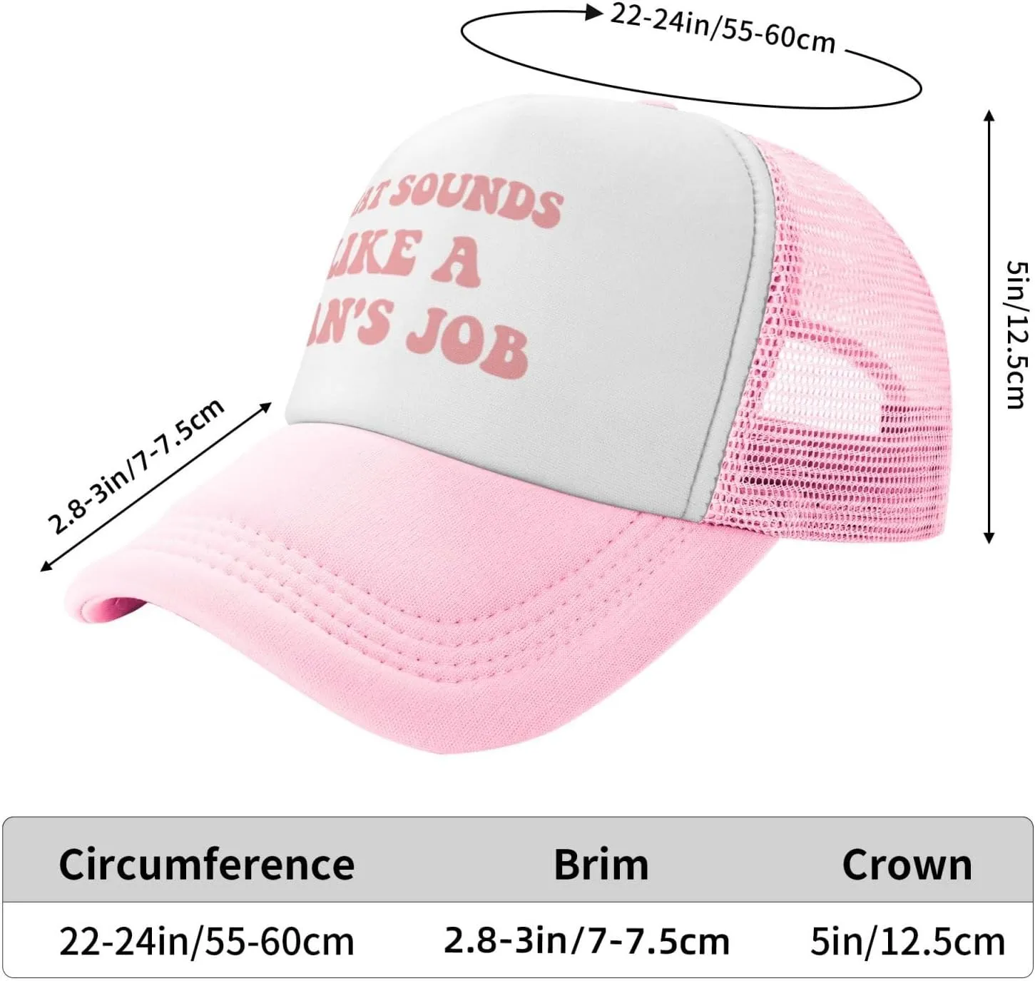 Funny Trucker Hat Can't Nobody Love You Like Jesus for Women and Men Baseball Cap Breathable Mesh Pink