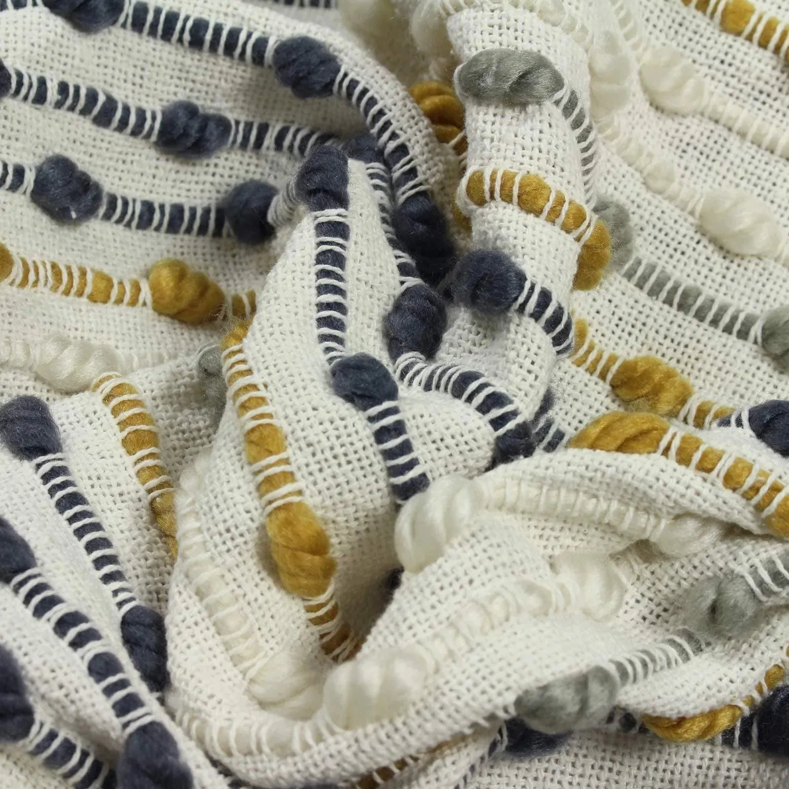 Furn Dhadit Stripe Throw - Ochre