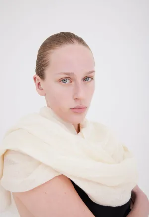 Genoa Linen Shawl in Cloth Cream