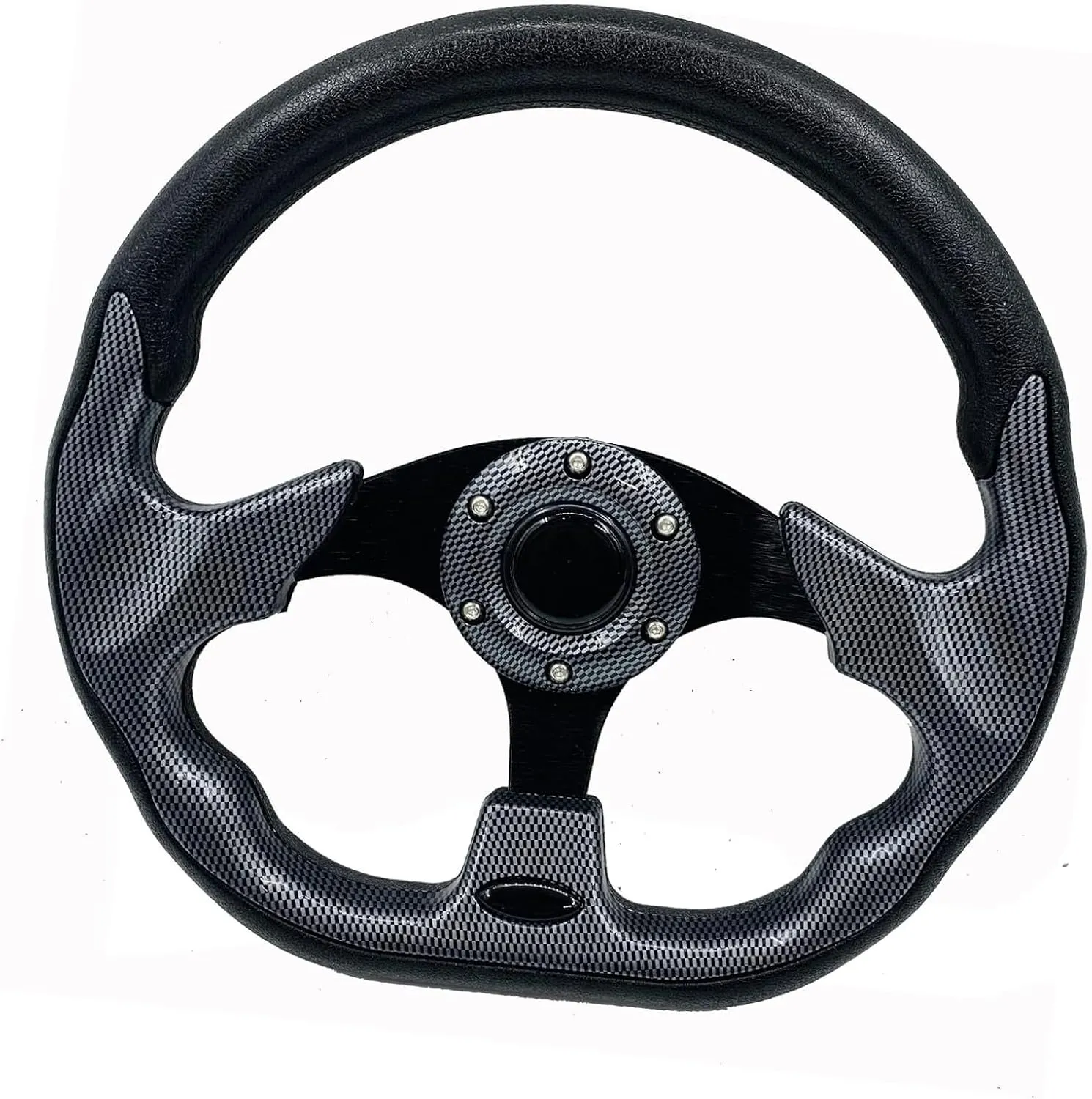 Golf Cart Steering Wheel,Universal Golf Cart Skid Steering Wheel,for Club Car EZGO RXV and TXT, Yamaha, Precedent Tempo (Blackgrid)