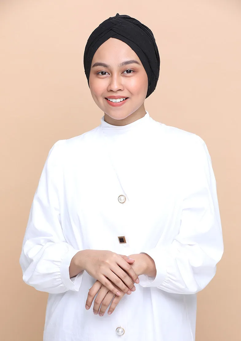 Granite- Cap Shawl- Plain Mosaic Butti Chiffon
