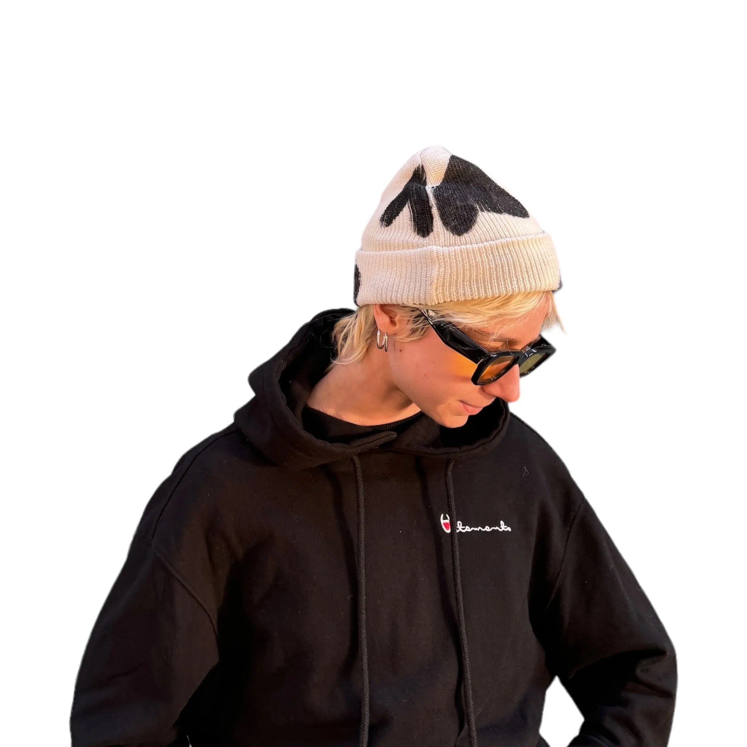 HAND-PAINTED merino wool beanie