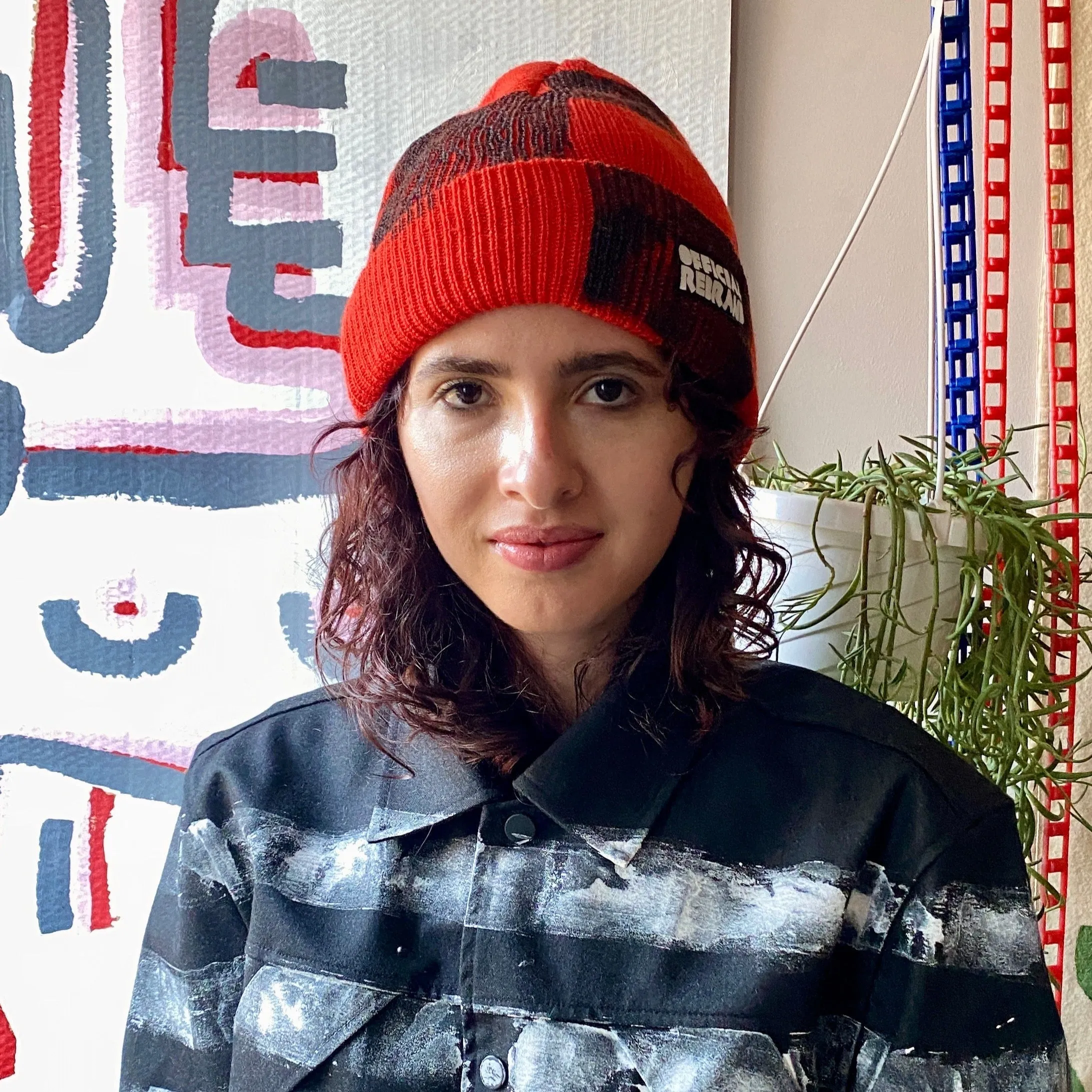 HAND-PAINTED merino wool beanie