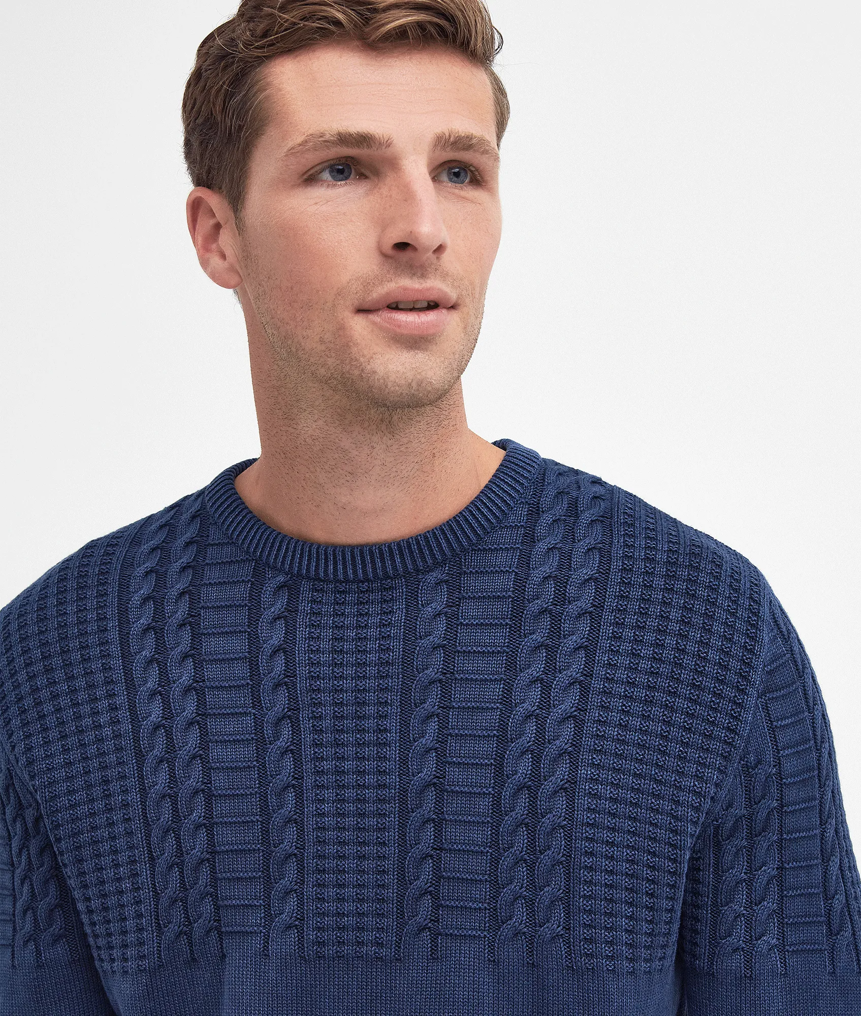 Ilderton Knitted Crew Neck Jumper - Blue