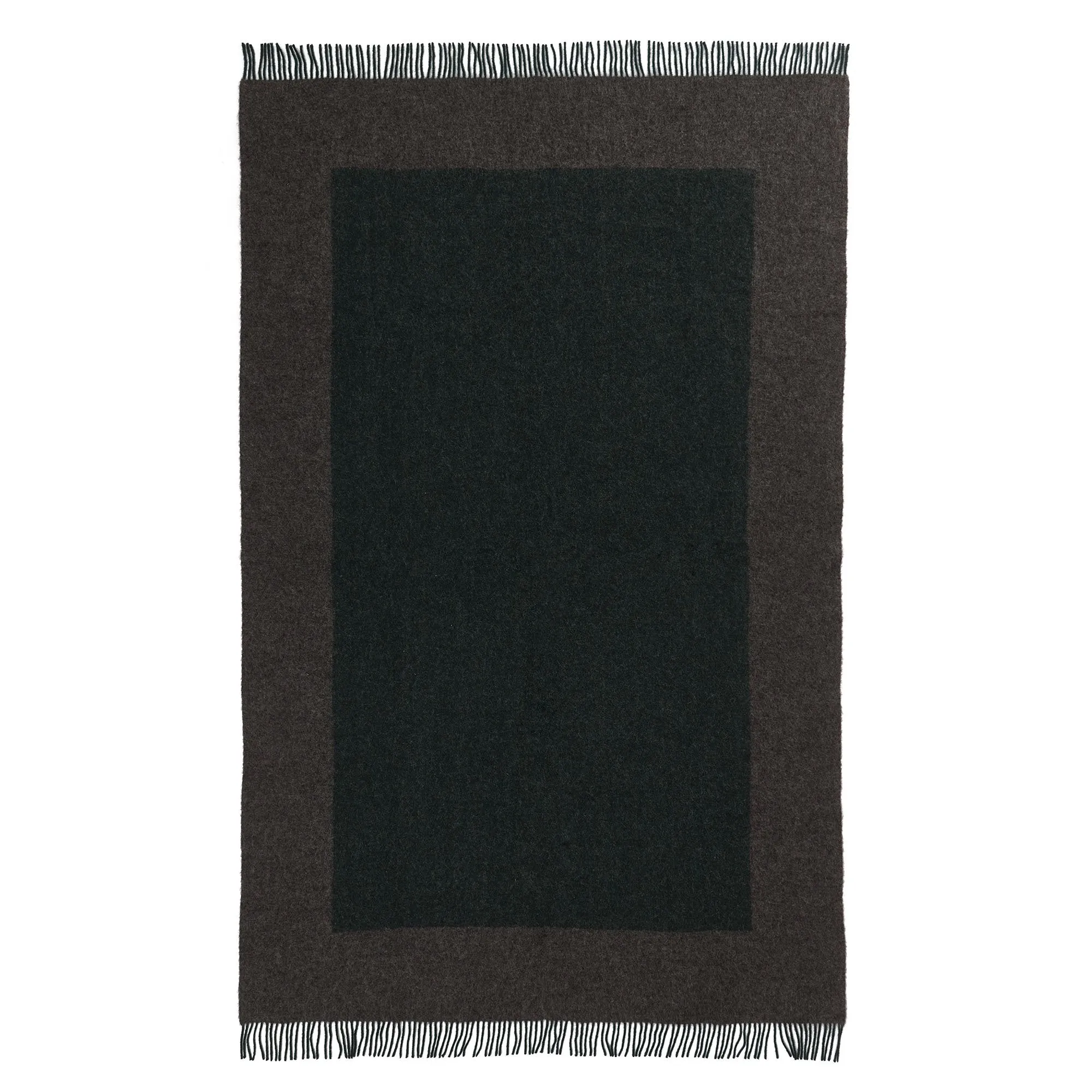 Karby Wool Blanket [Dark green/Grey melange]
