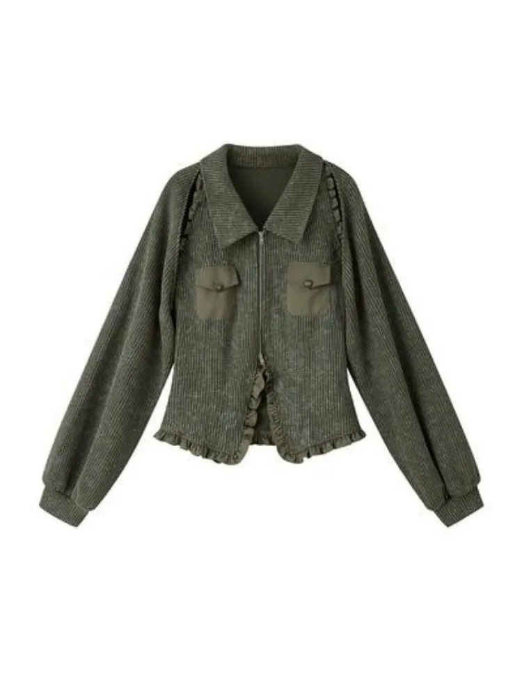 Knitted shirt and shawl suit 【s0000003278】