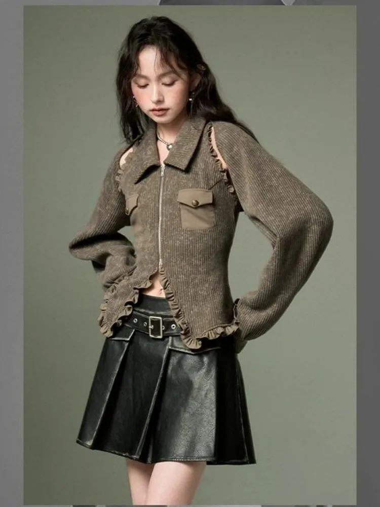 Knitted shirt and shawl suit 【s0000003278】