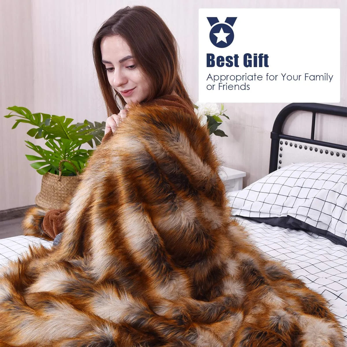 KOMFOTT All Season Fluffy Ultra Soft Fuzzy Bed Blankets (58" x 84")