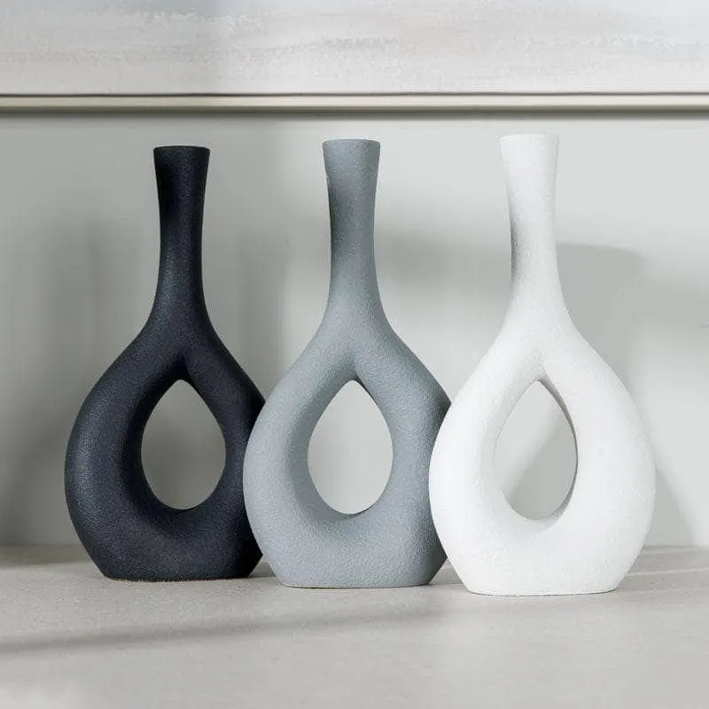 Light Grey Porcelain Vase - 31cm