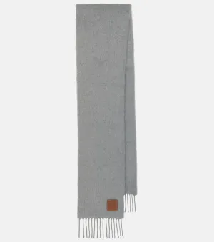 Loewe mohair and wool scarf, gray