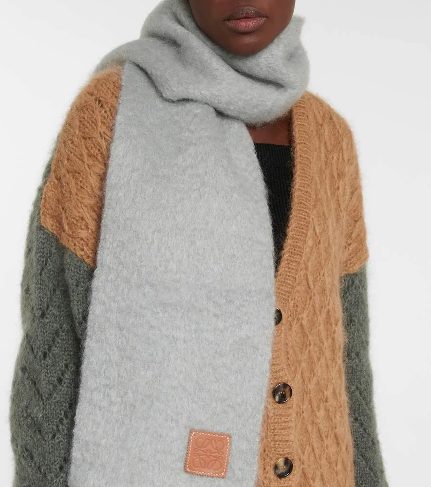 Loewe mohair and wool scarf, gray