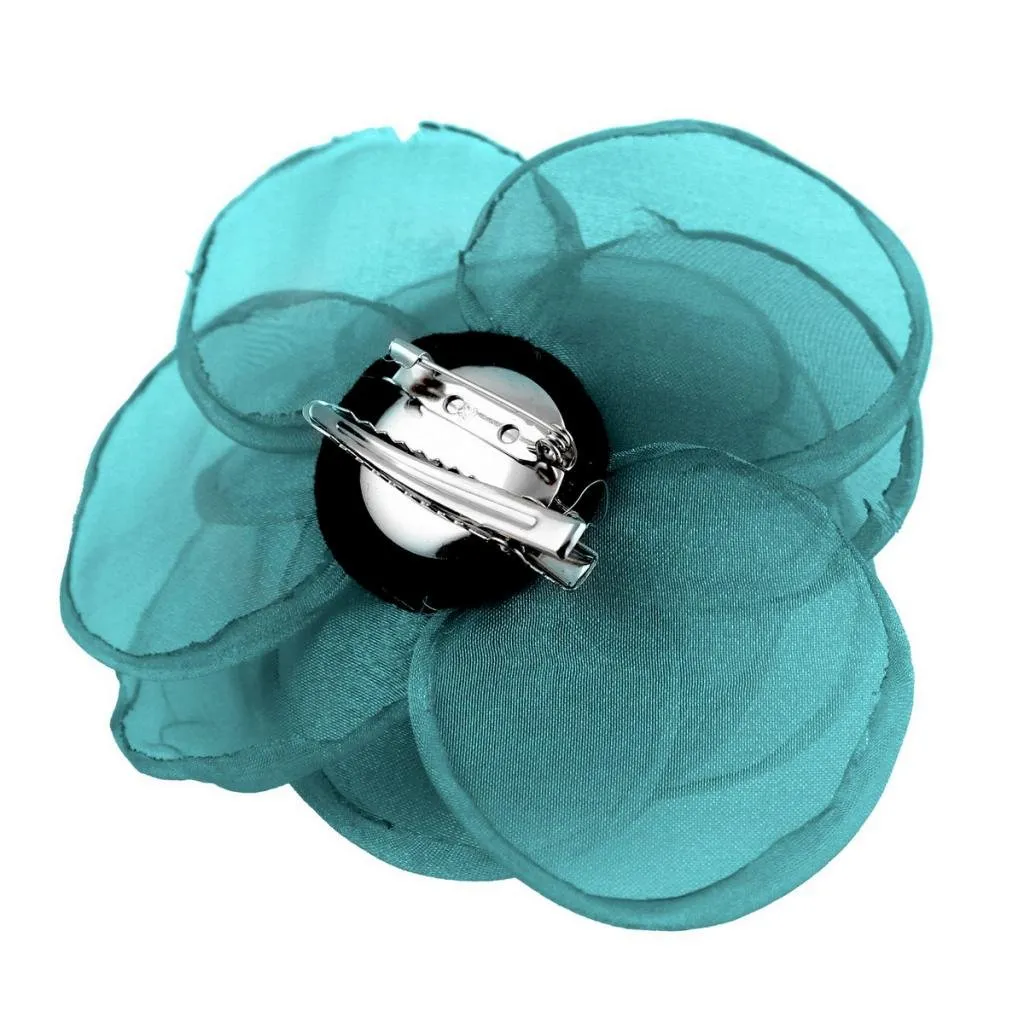 Lovely Rose Flower Hair Clips and Brooches for Women | Floral Pins and Accessories with Green Brooch