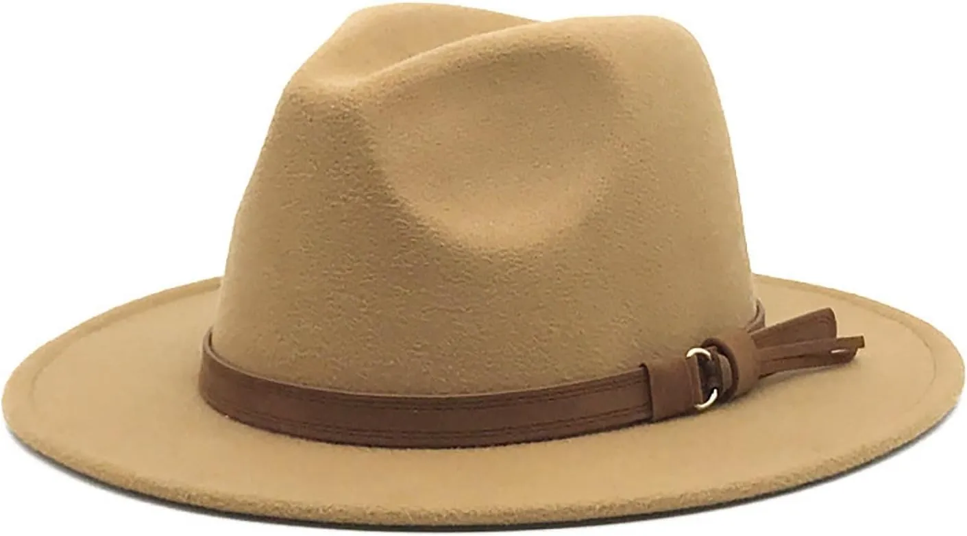 Men & Women Classic Wide Brim Floppy Panama Hat Fedora Hat Rancher Jazz Hat Vintage Church